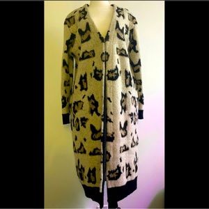 Sweater Jacket XL Leopard print heavy sweater/ jacket long Suzy Shier